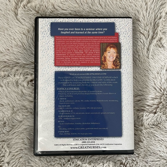 Other Laura Gasparis Ccrn Review Dvd Set Poshmark